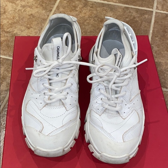 Calvin Klein 205W39nyc Leather Carla Sneakers - Picture 1 of 7